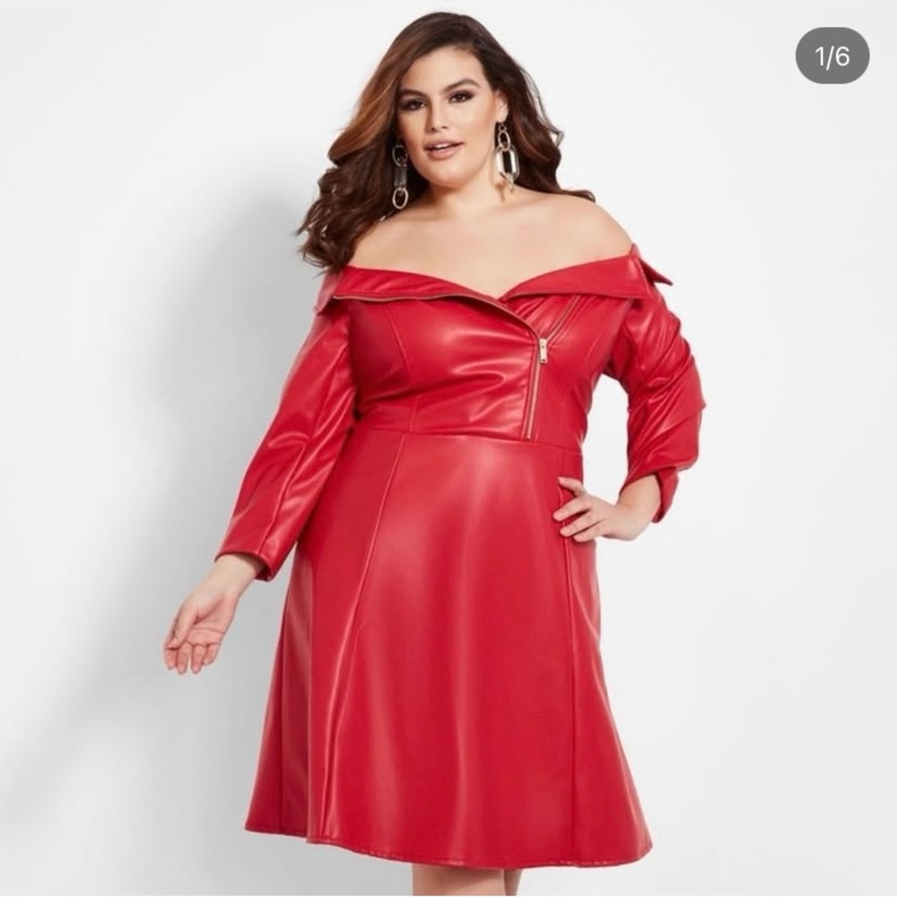 Elegant Red Off-Shoulder Dress